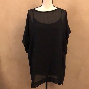 New eileen fisher sheer silk box top